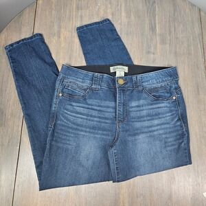 Democracy Womens 12 Skinny Jeans Ab Solution High Rise Stretch Dark Wash Denim